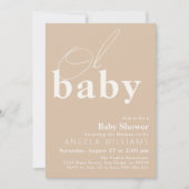 Oh Baby Boho Modern Simple Baby shower Kaart (Voorkant)