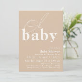 Oh Baby Boho Modern Simple Baby shower Kaart (Staand voorkant)