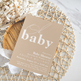 Oh Baby Boho Modern Simple Baby shower Kaart