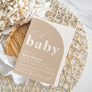 Oh Baby Boho Modern Simple Baby shower Kaart