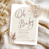 Oh Baby Boho Pampas Gras Neutraal Baby shower Kaart