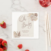 Oh Baby Boho Pampas Gras Neutraal Baby shower Servet (Insitu)