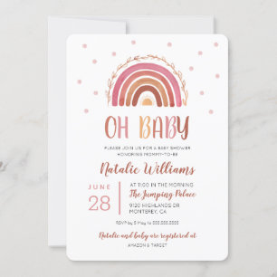 Oh Baby Boho Rainbow Baby shower Uitnodiging