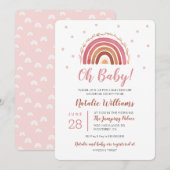 Oh Baby Boho Rainbow Baby shower Uitnodiging (Voorkant / Achterkant)