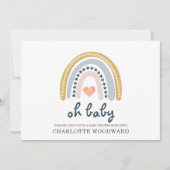 Oh Baby Boho Rainbow Girl Baby shower Uitnodiging (Voorkant)