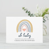 Oh Baby Boho Rainbow Girl Baby shower Uitnodiging (Staand voorkant)