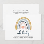 Oh Baby Boho Rainbow Girl Baby shower Uitnodiging (Voorkant / Achterkant)