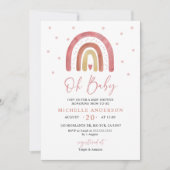 Oh Baby Boho Regenboog Baby Shower Uitnodiging (Voorkant)