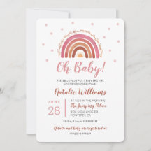 Oh Baby Boho Regenboog Baby Shower Uitnodiging