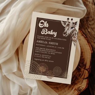 Oh Baby Boho Safari Giraffe Baby Shower Kaart