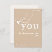 Oh Baby Boho Simple Heart Baby shower Bedankkaart (Voorkant / Achterkant)