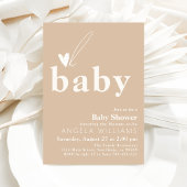 Oh Baby Boho Simple Heart Baby shower Kaart
