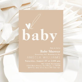 Oh Baby Boho Simple Heart Baby shower Kaart