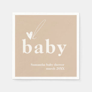 Oh Baby Boho Simple Heart Baby shower Servet