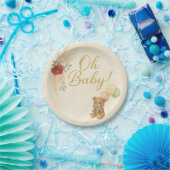 Oh Baby Boho Teddybeer Baby Shower Rond Bord (Feest)
