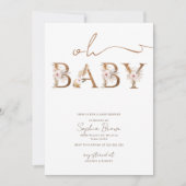 Oh Baby Boho Tropical Flowers Baby shower Kaart (Voorkant)