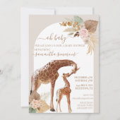 Oh Baby Boho Tropische Giraffe Moeder Baby shower Kaart (Voorkant)