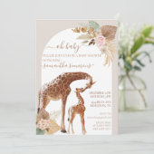 Oh Baby Boho Tropische Giraffe Moeder Baby shower Kaart (Staand voorkant)