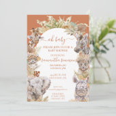 Oh Baby Boho Tropische Safari Jungle Dieren Kaart (Staand voorkant)
