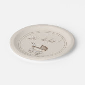 Oh Baby Boho Waterverf Baby shower Papieren Bordje (Gekanteld)