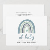 Oh Baby Boho Waterverf Rainbow Boy Baby shower Kaart (Voorkant / Achterkant)