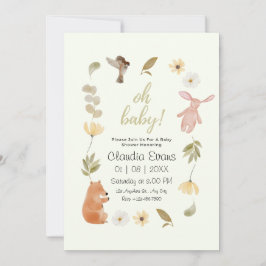 Oh Baby Boho Woodland Genderneutraal baby shower Kaart