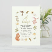 Oh Baby Boho Woodland Genderneutraal baby shower Kaart (Staand voorkant)