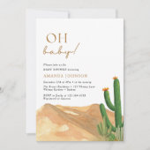 Oh Baby Boho Zuidwest Woestijn Cactus Baby Shower Kaart (Voorkant)