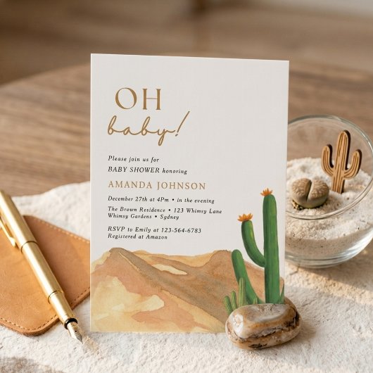 Oh Baby Boho Zuidwest Woestijn Cactus Baby Shower Kaart
