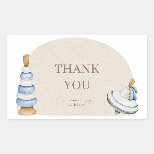 Oh Baby BohoHouten Blokken en Speelgoed Bedankt Rechthoekige Sticker (Voorkant)