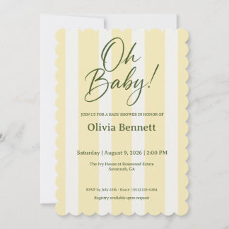 Oh Baby Boter Gele Streep Baby Shower Kaart