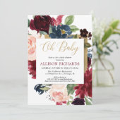 Oh baby Bourgondische gouden herfst bloemenmeisje  Kaart (Staand voorkant)