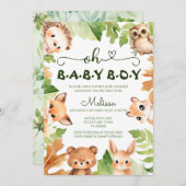 Oh Baby Boy Animals Elegant Baby shower Kaart (Voorkant / Achterkant)