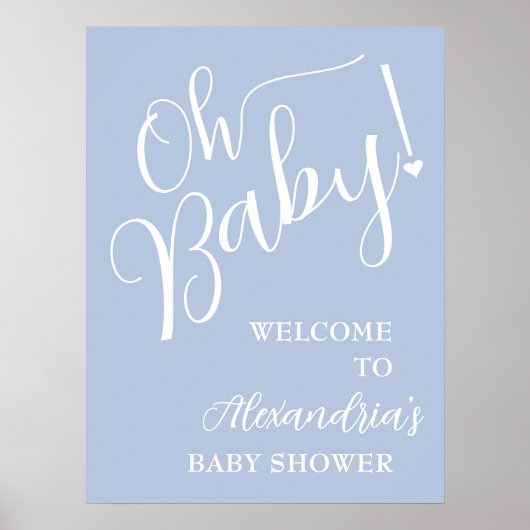 Oh Baby! Boy Baby shower Blue Welkom Poster (Voorkant)