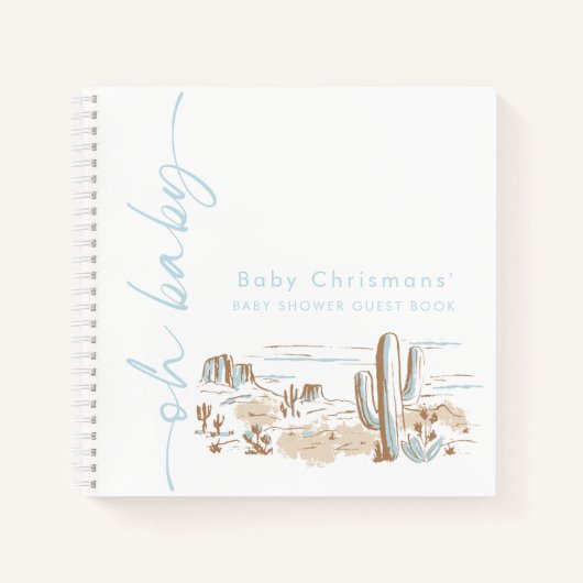 Oh Baby Boy Baby Shower Guestbook Notitieboek (Voorkant)