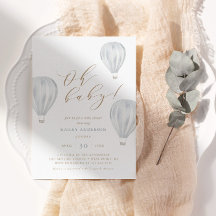 Oh Baby - Boy Baby shower Hot Air ballon