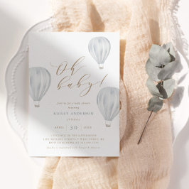 Oh Baby - Boy Baby shower Hot Air ballon Kaart