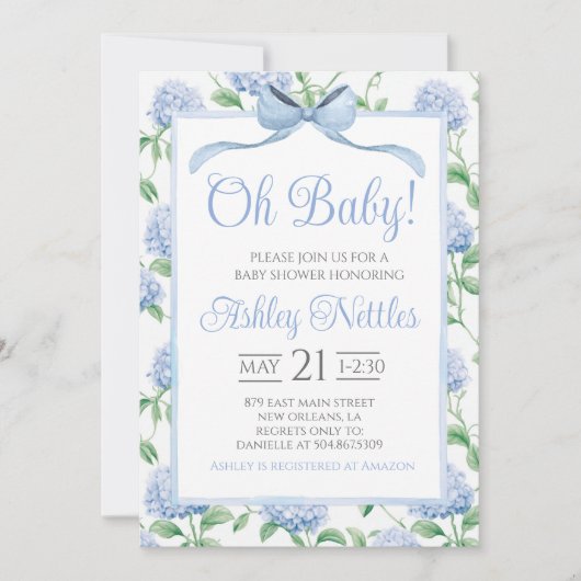 Oh Baby! Boy Baby shower Kaart (Voorkant)