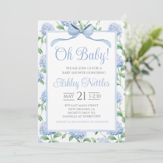 Oh Baby! Boy Baby shower Kaart (Staand voorkant)