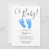 Oh Baby Boy Baby shower Uitnodiging (Voorkant)
