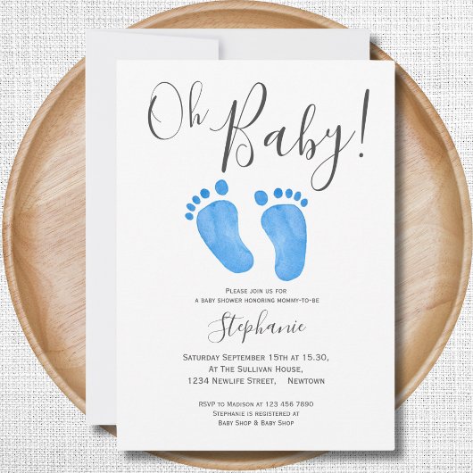 Oh Baby Boy Baby shower Uitnodiging
