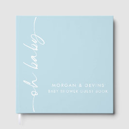 Oh Baby Boy Blue Baby Shower Gastboek Gastenboek