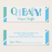 Oh Baby Boy Blue Moderne Typografie Luier Raffle Mini Visitekaartjes (Voorkant /achterkant)