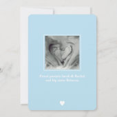 Oh Baby Boy Blue Script Collage Foto Birth Aankondiging (Achterkant)