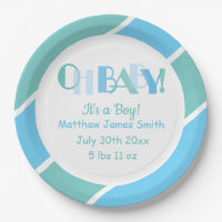 Oh Baby Boy Blue Typografie Baby Shower