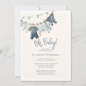Oh Baby Boy  Clothesline Baby shower Kaart (Voorkant)