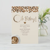 Oh Baby Boy Coffee Sip en zie uitnodiging (Staand voorkant)