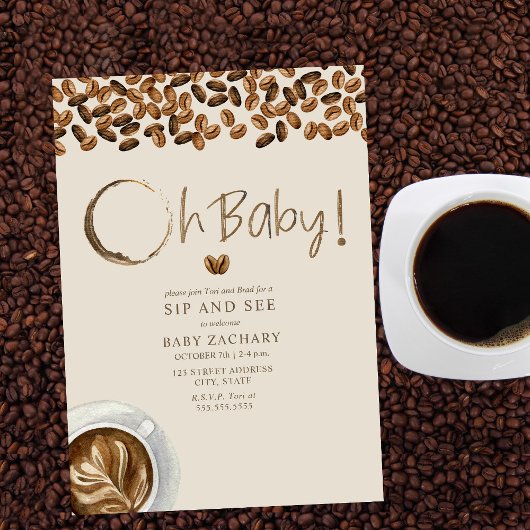 Oh Baby Boy Coffee Sip en zie uitnodiging