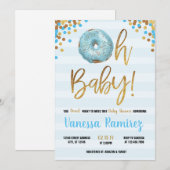 Oh Baby Boy Donut Baby shower Sprinkle Invitation Kaart (Voorkant / Achterkant)