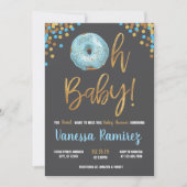 Oh Baby Boy Donut Baby shower Sprinkle Uitnodiging (Voorkant)